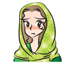 green scarf beauty sticker #15136144