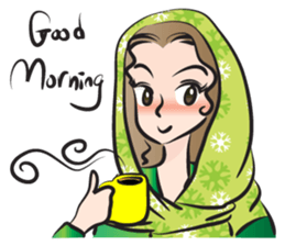 green scarf beauty sticker #15136146