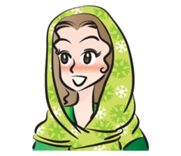 green scarf beauty sticker #15136147