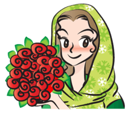 green scarf beauty sticker #15136148