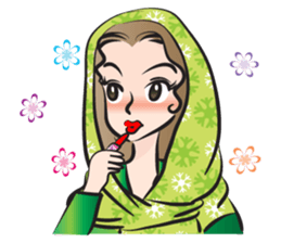green scarf beauty sticker #15136149