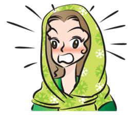 green scarf beauty sticker #15136152