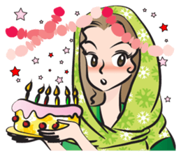 green scarf beauty sticker #15136153