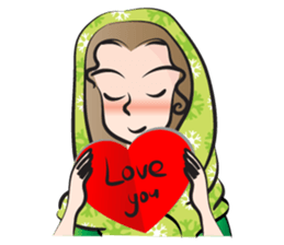 green scarf beauty sticker #15136154