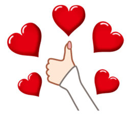 Heart mark & Hand sticker #15137412