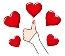 Heart mark & Hand sticker #15137412