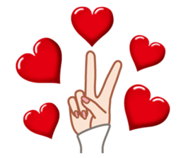 Heart mark & Hand sticker #15137413