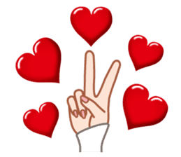 Heart mark & Hand sticker #15137413