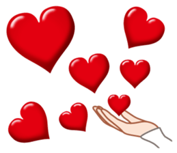 Heart mark & Hand sticker #15137414