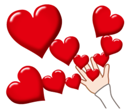 Heart mark & Hand sticker #15137415