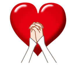 Heart mark & Hand sticker #15137416