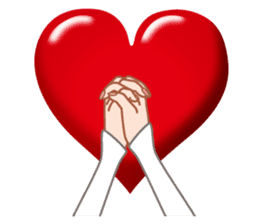 Heart mark & Hand sticker #15137416