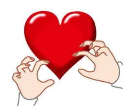 Heart mark & Hand sticker #15137417