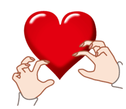 Heart mark & Hand sticker #15137417