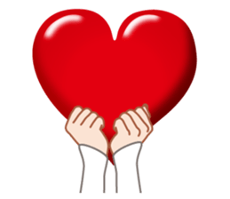 Heart mark & Hand sticker #15137418