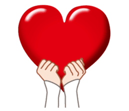 Heart mark & Hand sticker #15137418