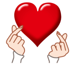 Heart mark & Hand sticker #15137419