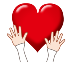 Heart mark & Hand sticker #15137420