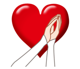 Heart mark & Hand sticker #15137421