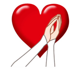 Heart mark & Hand sticker #15137421