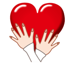 Heart mark & Hand sticker #15137422