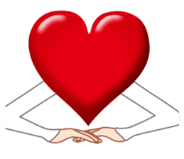 Heart mark & Hand sticker #15137423