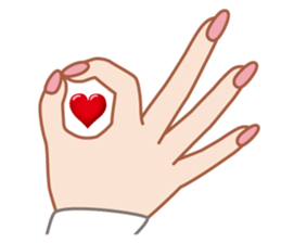 Heart mark & Hand sticker #15137424