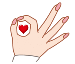 Heart mark & Hand sticker #15137424