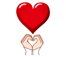 Heart mark & Hand sticker #15137425