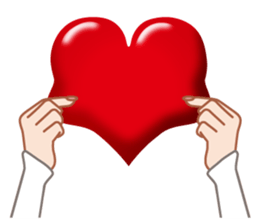 Heart mark & Hand sticker #15137426