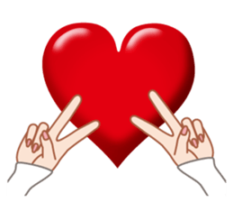 Heart mark & Hand sticker #15137427