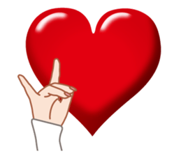 Heart mark & Hand sticker #15137429