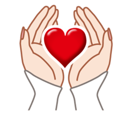 Heart mark & Hand sticker #15137430