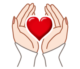 Heart mark & Hand sticker #15137430