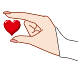 Heart mark & Hand sticker #15137432