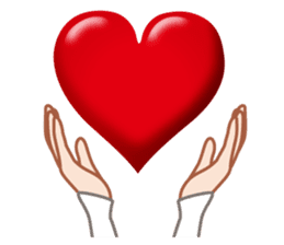 Heart mark & Hand sticker #15137433