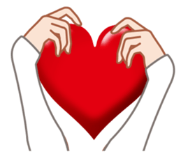 Heart mark & Hand sticker #15137434