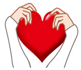 Heart mark & Hand sticker #15137434