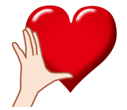 Heart mark & Hand sticker #15137435