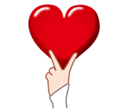 Heart mark & Hand sticker #15137436