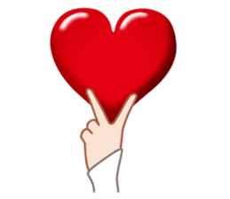 Heart mark & Hand sticker #15137436
