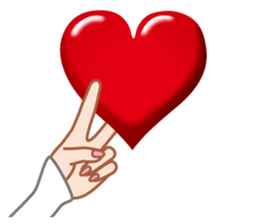 Heart mark & Hand sticker #15137438