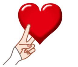 Heart mark & Hand sticker #15137438