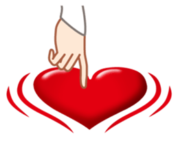 Heart mark & Hand sticker #15137439