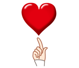 Heart mark & Hand sticker #15137440