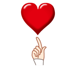 Heart mark & Hand sticker #15137440