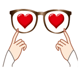 Heart mark & Hand sticker #15137441