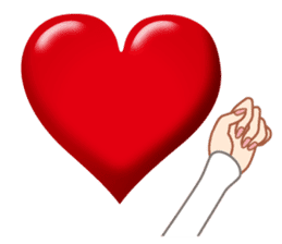 Heart mark & Hand sticker #15137443