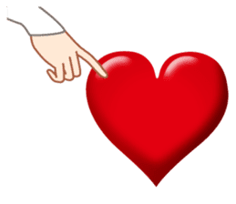 Heart mark & Hand sticker #15137447