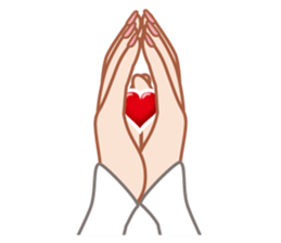 Heart mark & Hand sticker #15137448